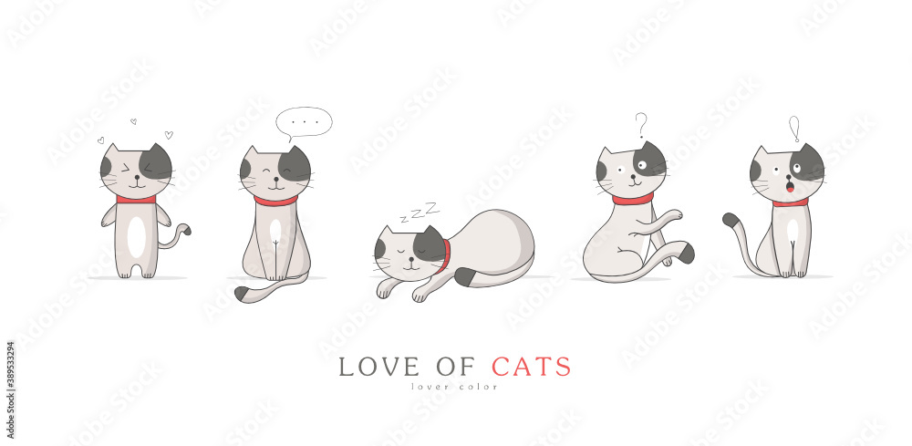 Each cute kitten vector set has a different feel with ideas.
