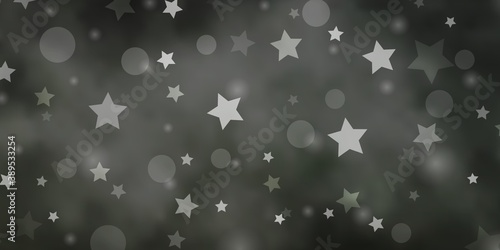Light Gray vector layout with circles, stars.