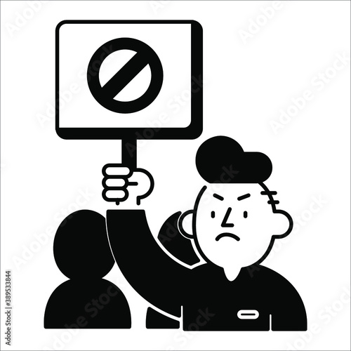 Protests, demonstrations, manifestation icon on a white background