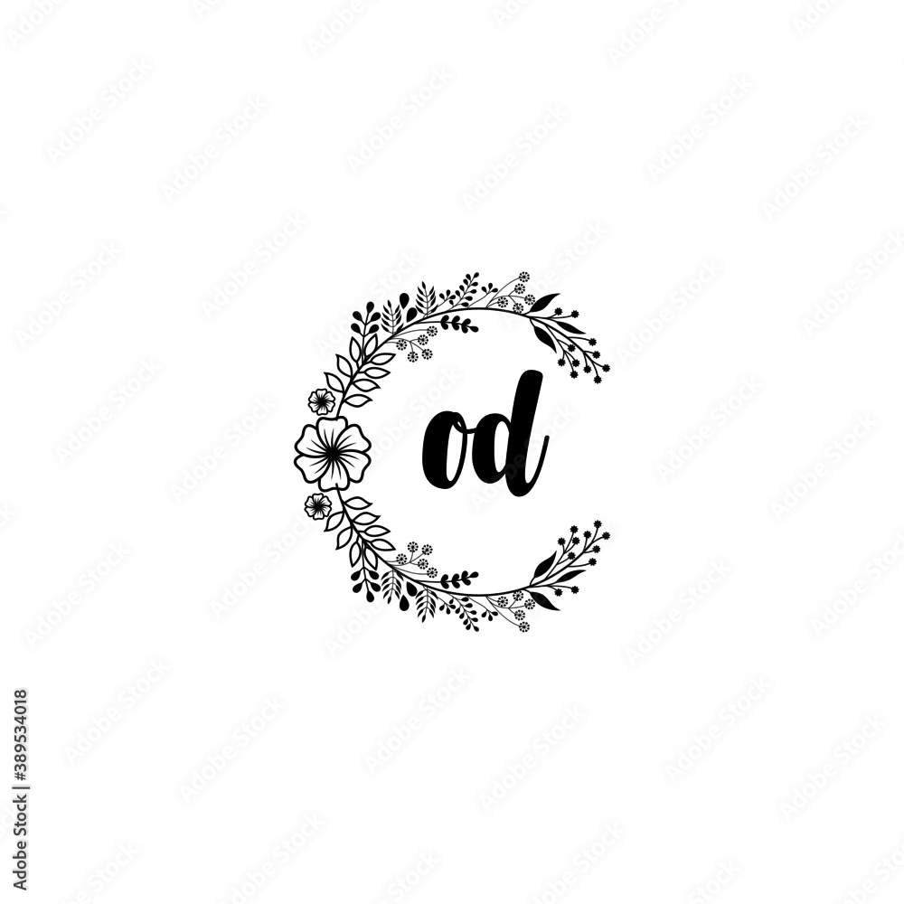 Initial OD Handwriting, Wedding Monogram Logo Design, Modern Minimalistic and Floral templates for Invitation cards
Initial OD Handwriting, Wedding Monogram Logo Design, Modern Minimalistic and Floral templates for Invitation cards