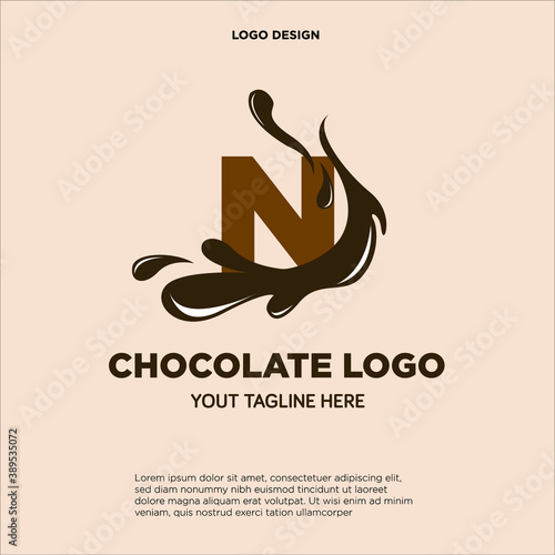 Letter N Chocolate logo template design in Vector illustration