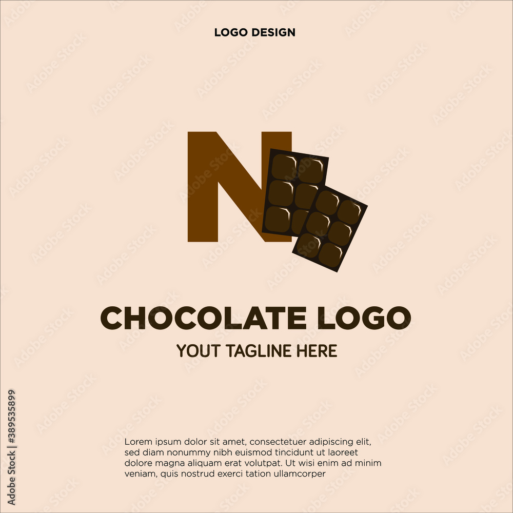 Letter N Chocolate logo template design in Vector illustration Letter N Chocolate logo template design in Vector illustration