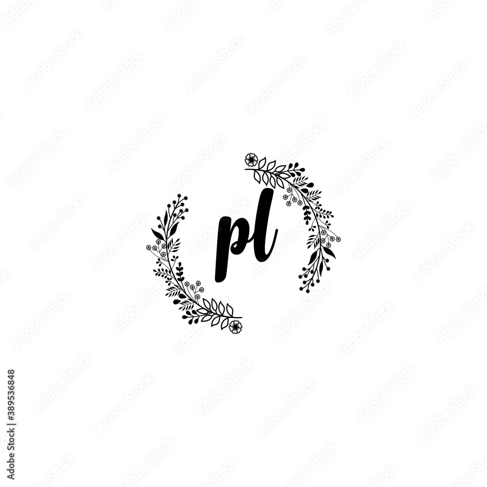 Initial PL Handwriting, Wedding Monogram Logo Design, Modern Minimalistic and Floral templates for Invitation cards Initial PL Handwriting, Wedding Monogram Logo Design, Modern Minimalistic and Floral templates for Invitation cards