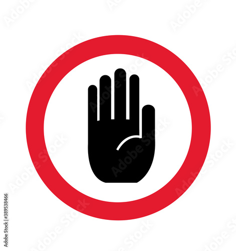 No entry hand sign