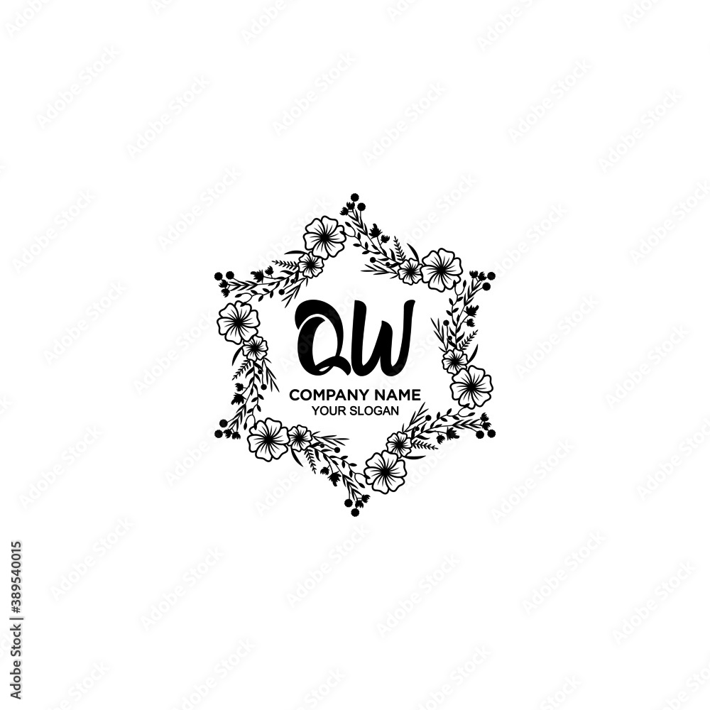 Initial QW Handwriting, Wedding Monogram Logo Design, Modern Minimalistic and Floral templates for Invitation cards Initial QW Handwriting, Wedding Monogram Logo Design, Modern Minimalistic and Floral templates for Invitation cards
