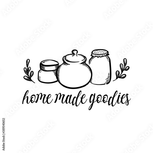 Home made goodies cute hand drawn vector illustration