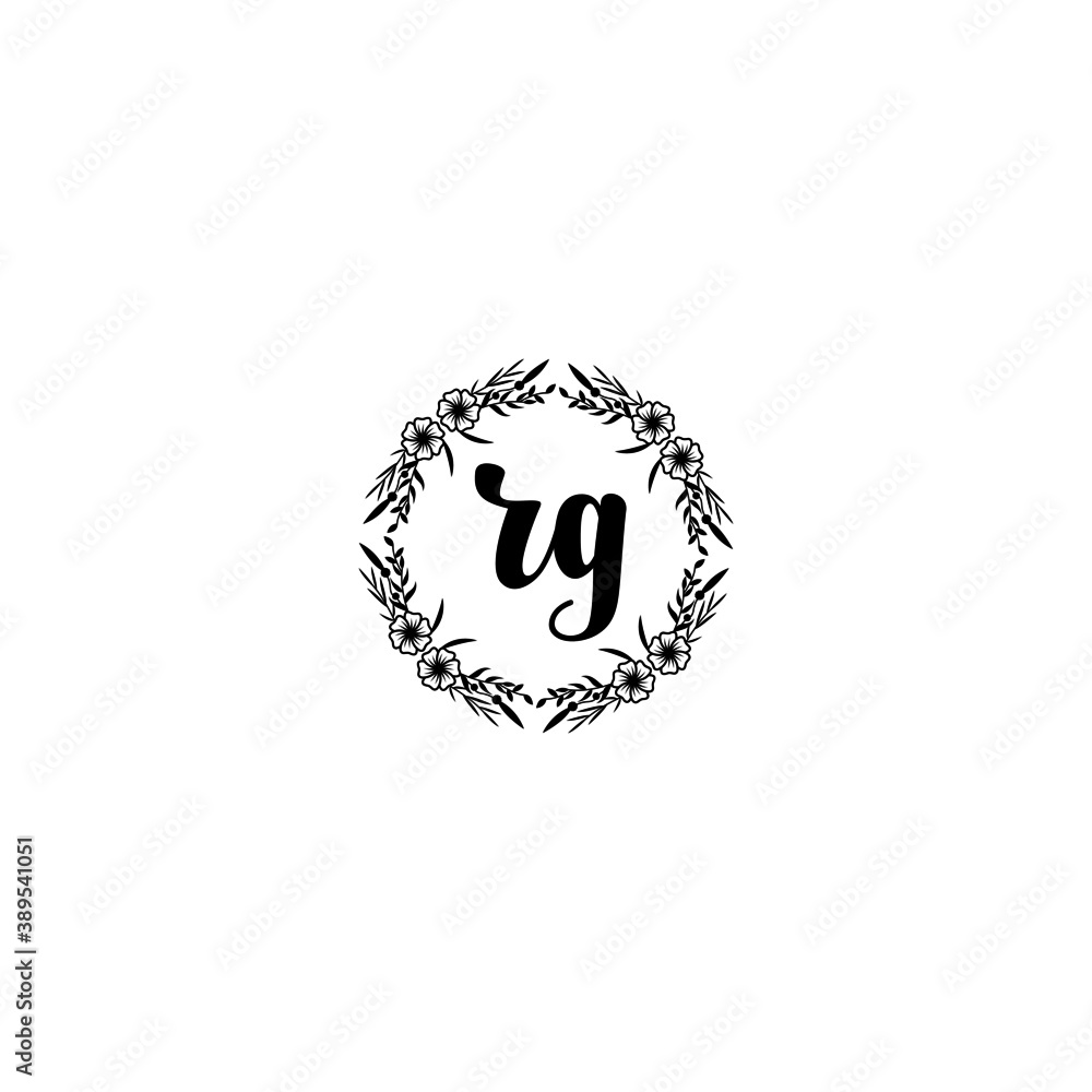 Initial RG Handwriting, Wedding Monogram Logo Design, Modern Minimalistic and Floral templates for Invitation cards Initial RG Handwriting, Wedding Monogram Logo Design, Modern Minimalistic and Floral templates for Invitation cards