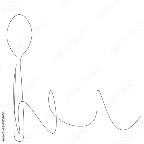 Spoon silhouette on white background. Vector illustration