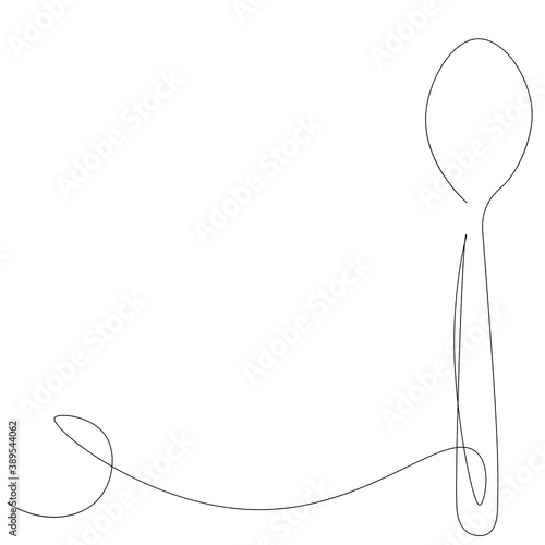 Spoon on white background. Vector illustration