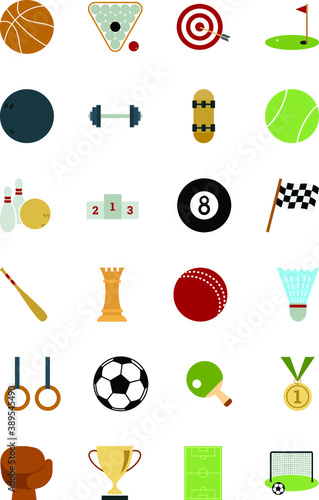
Sports and Games Colored Icons 
