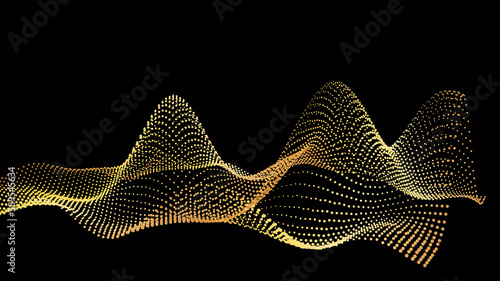 An abstract stream of golden radiance flying in outer space through galaxies and orbits. Star clusters networks.