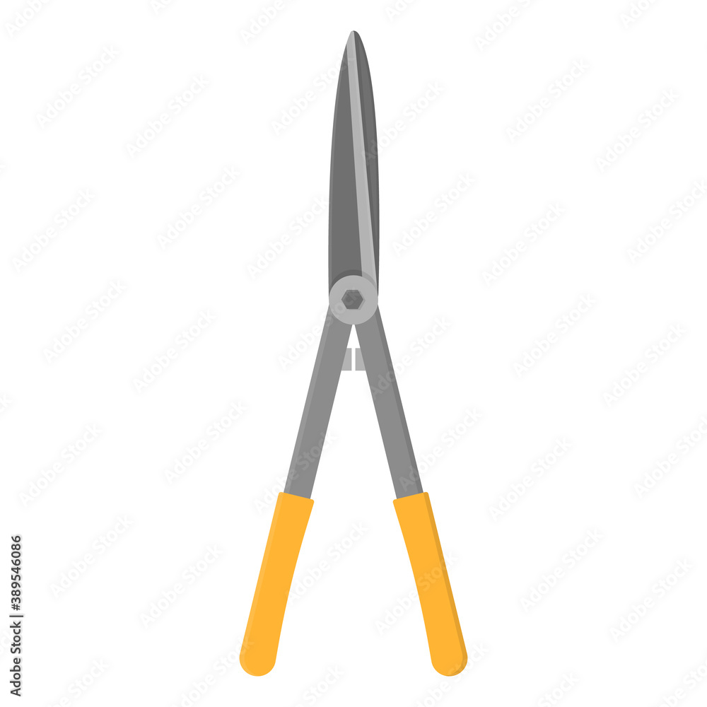 Gardening scissors isolated on white background. Gardening tool. Vector illustration in cartoon style for your design. Gardening scissors isolated on white background. Gardening tool. Vector illustration in cartoon style for your design.