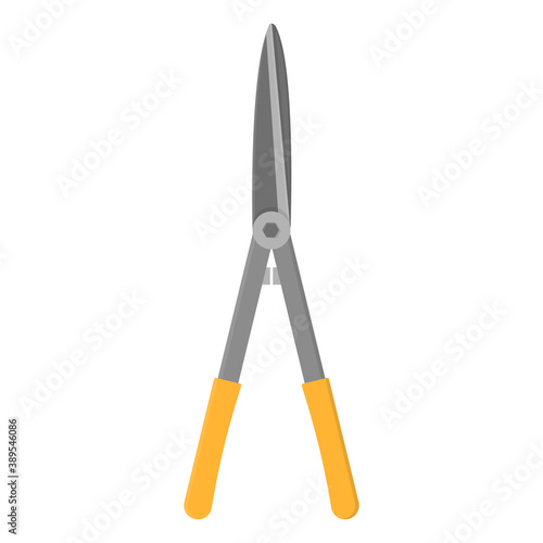Gardening scissors isolated on white background. Gardening tool. Vector illustration in cartoon style for your design.