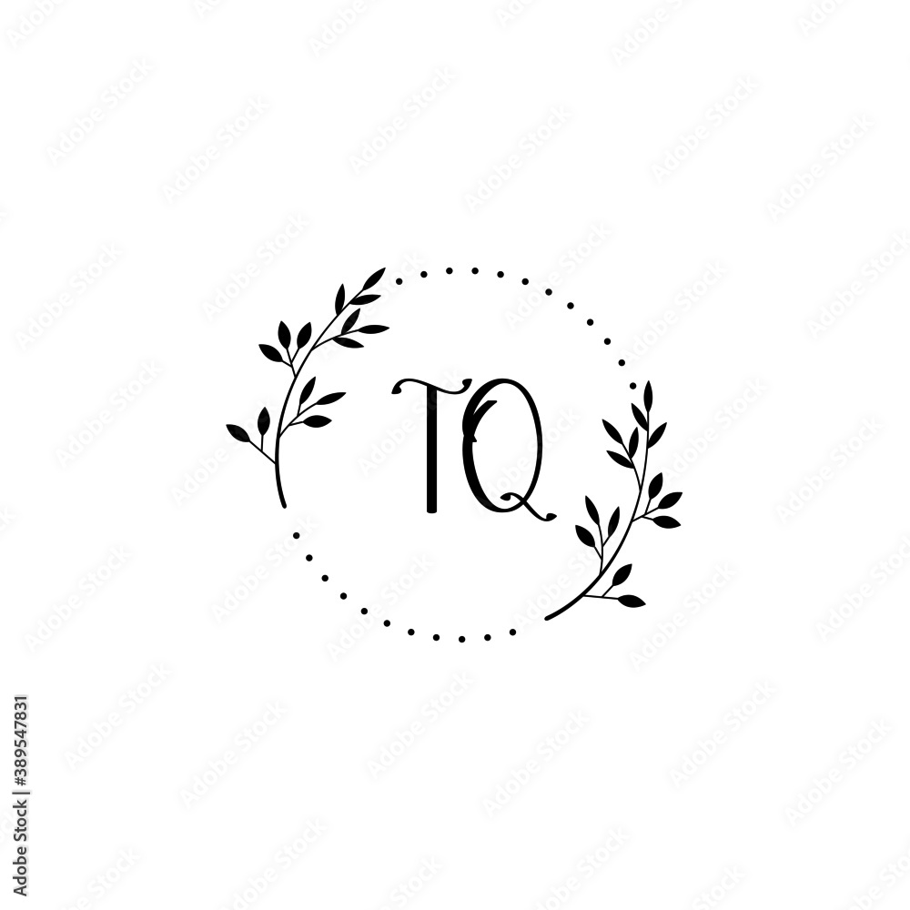 Initial TQ Handwriting, Wedding Monogram Logo Design, Modern Minimalistic and Floral templates for Invitation cards Initial TQ Handwriting, Wedding Monogram Logo Design, Modern Minimalistic and Floral templates for Invitation cards