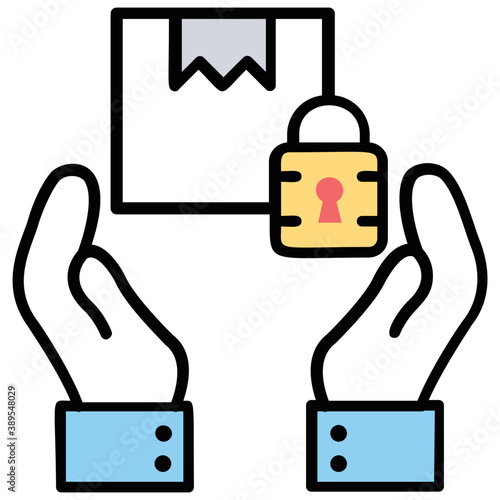 
Hand holding and raising a package to amazingly depict the logistic service icon
