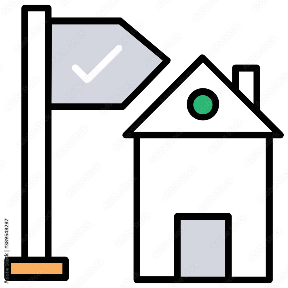 A flag showing milestone location of a house where delivery needs to be dispatched
A flag showing milestone location of a house where delivery needs to be dispatched