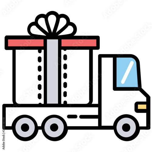 Heavy duty delivery truck showing shipping concept 

