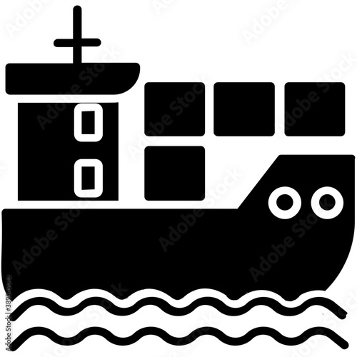 
A package boarded on a big cargo ship to enlighten idea of ship by sea
