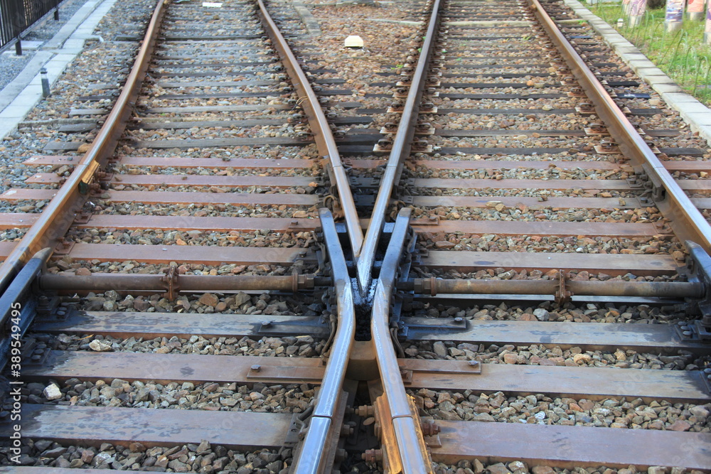 分岐のある線路 StockFoto Adobe Stock