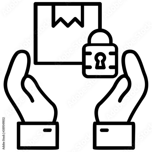 
Hand holding and raising a package to amazingly depict the logistic service icon
