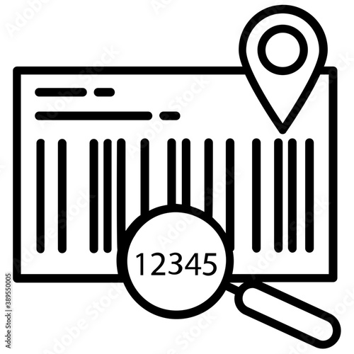 
Online portals offer a special order number to track the package, this concept is iconised by using barcode, hand lense and location pin
