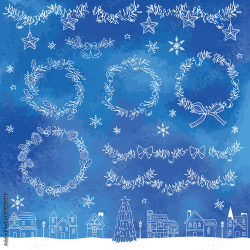 クリスマス　手書きイラスト　セット