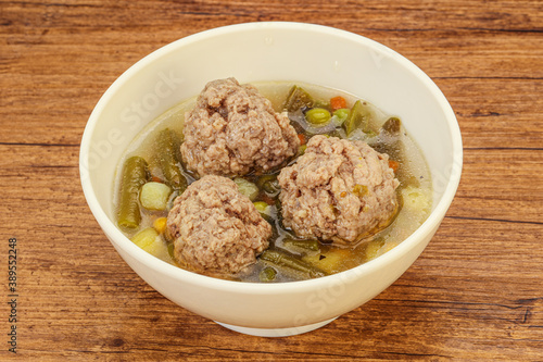 Soup with vegetables and meat balls