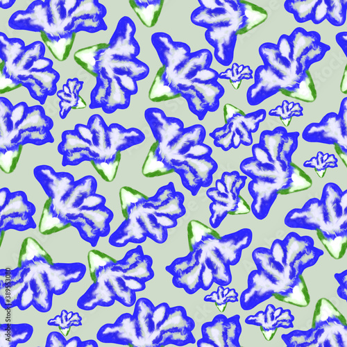 Seamless pattern.Floral prints with leaves