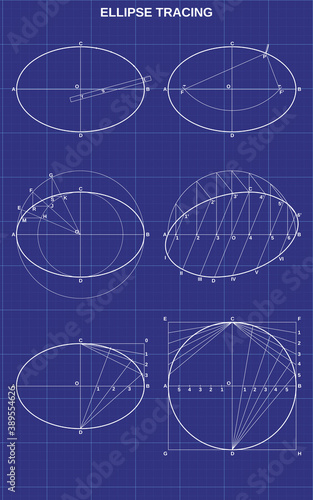 ellipse tracing on technic background