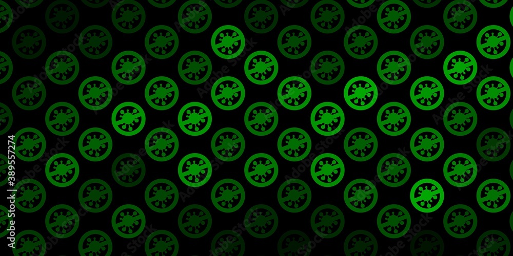 Dark Green vector backdrop with virus symbols. Dark Green vector backdrop with virus symbols.