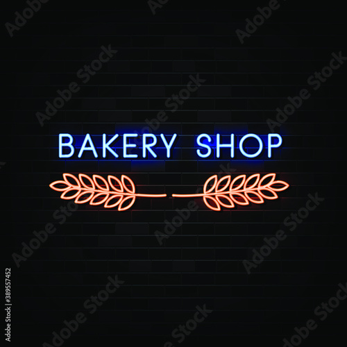 bakery shop neon sign  neon template