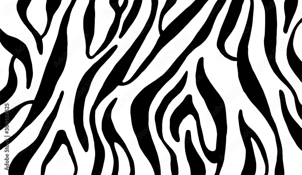 Zebra print, animal skin, tiger stripes, abstract pattern, line background. Amazing hand drawn vector illustration. Poster, banner. Black and white artwork, monochrome Zebra print, animal skin, tiger stripes, abstract pattern, line background. Amazing hand drawn vector illustration. Poster, banner. Black and white artwork, monochrome