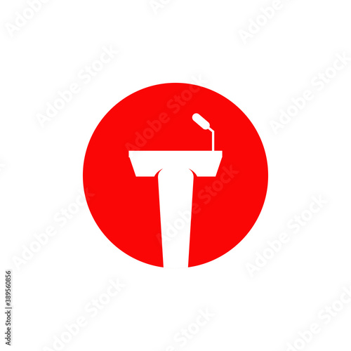 Podium rostrum icon logo design template