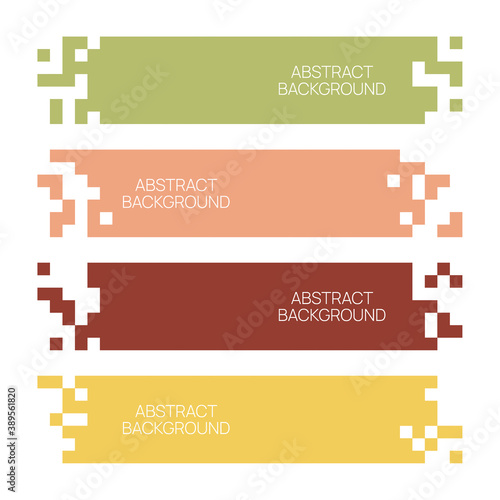 Set of multicolored vector pixel banner. Mosaic web template.