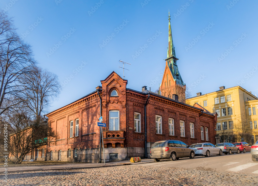 View of the German Church in Helsinki, Finland