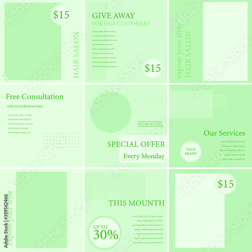 feed themplate design with color pastel