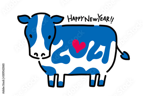 2021丑年の年賀状