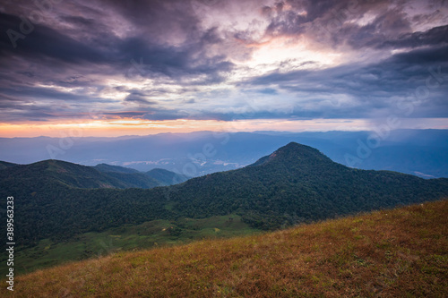Landscape of  meadow on high mountain in Doi Mon Chong, Chiangmai, Thailand. © Nakornthai