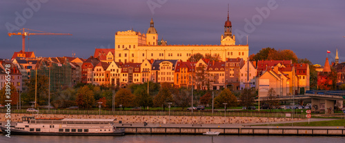 Panorama of the historic part of Szczecin in Poland