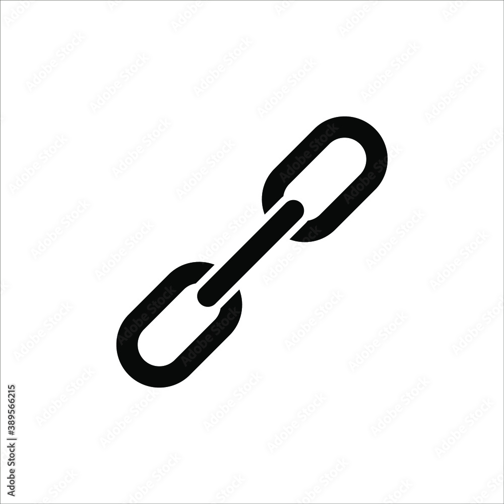 Chain, link icon vector. Link template black color editable. Hyperlink chain symbol Flat vector sign isolated on background