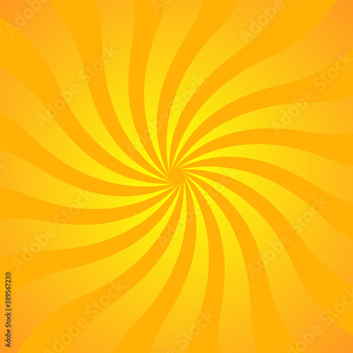 Sun rays background. Yellow orange radiate sun beam  burst effect. Sunbeam light flash boom. Template poster sale. Sunlight star  sunrise burst. Solar radiance glare  retro design. Vector illustration