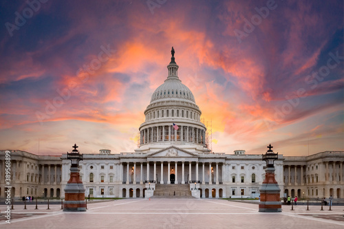 The United States Capitol building in Washington DC, sunrise photo
