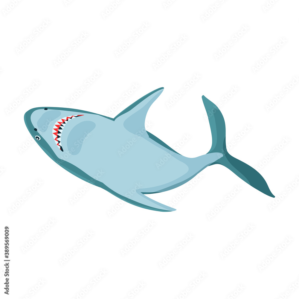 Shark cartoon vector icon.Cartoon vector illustration fish of sea. Isolated illustration of shark icon on white background. Shark cartoon vector icon.Cartoon vector illustration fish of sea. Isolated illustration of shark icon on white background.