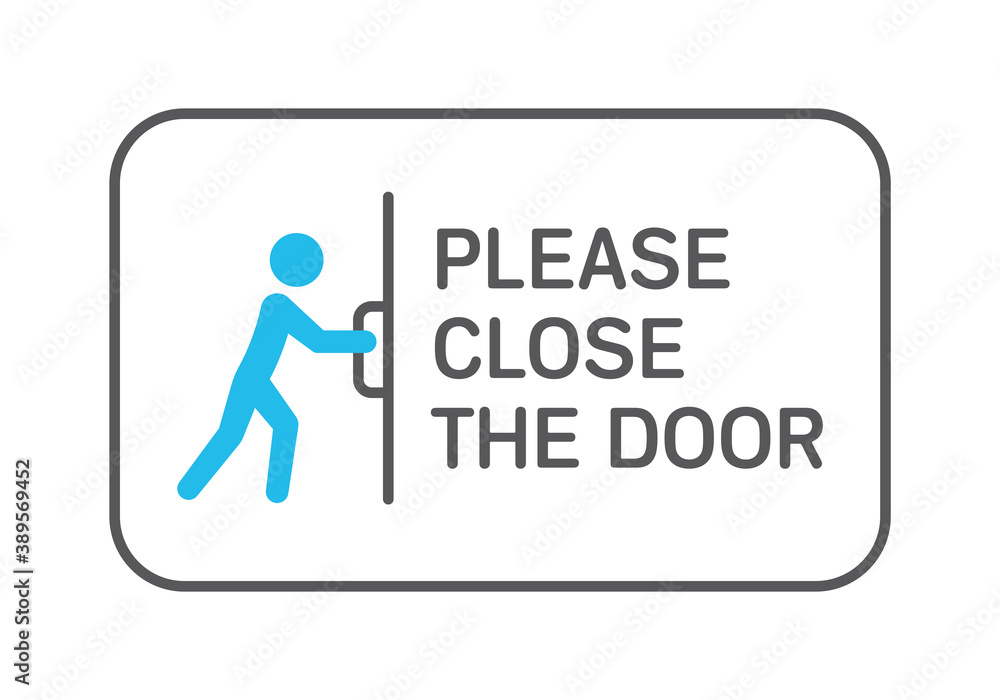 Vector Information Table Of Figure Closing Door And Text Please Close vector-information-table-of-figure-closing-door-and-text-please-close