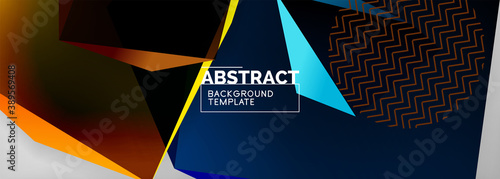 Low poly 3d geometric shapes, minimal abstract background. Vector illustrations for covers, banners, flyers and posters and other