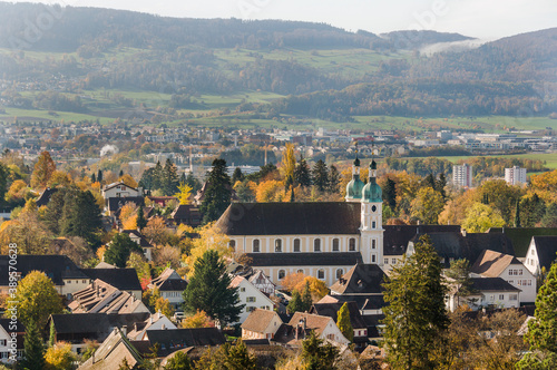 Arlesheim, Dom, Dorf, Birstal, Birsebene, Weinberg, Ermitage, Herbst, Herbstlaub, Baselland, Schweiz
