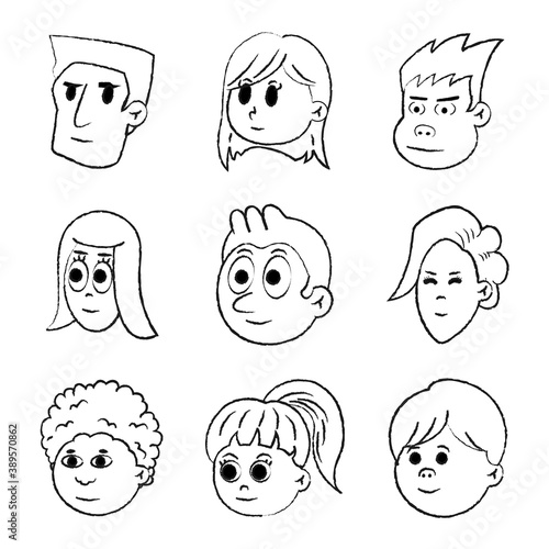 キャラクターの顔のセット