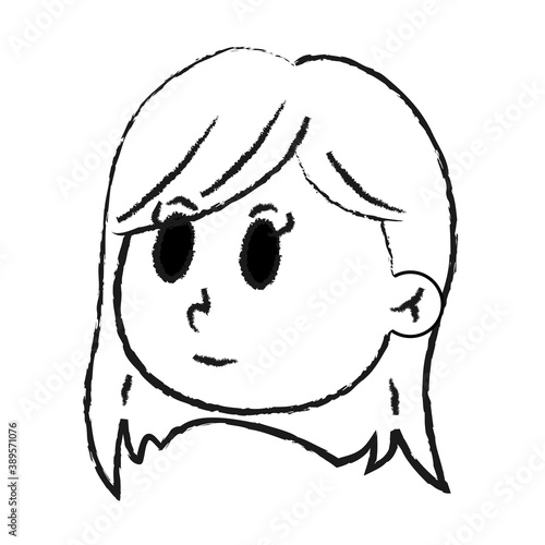 女性キャラクターの顔のイラスト