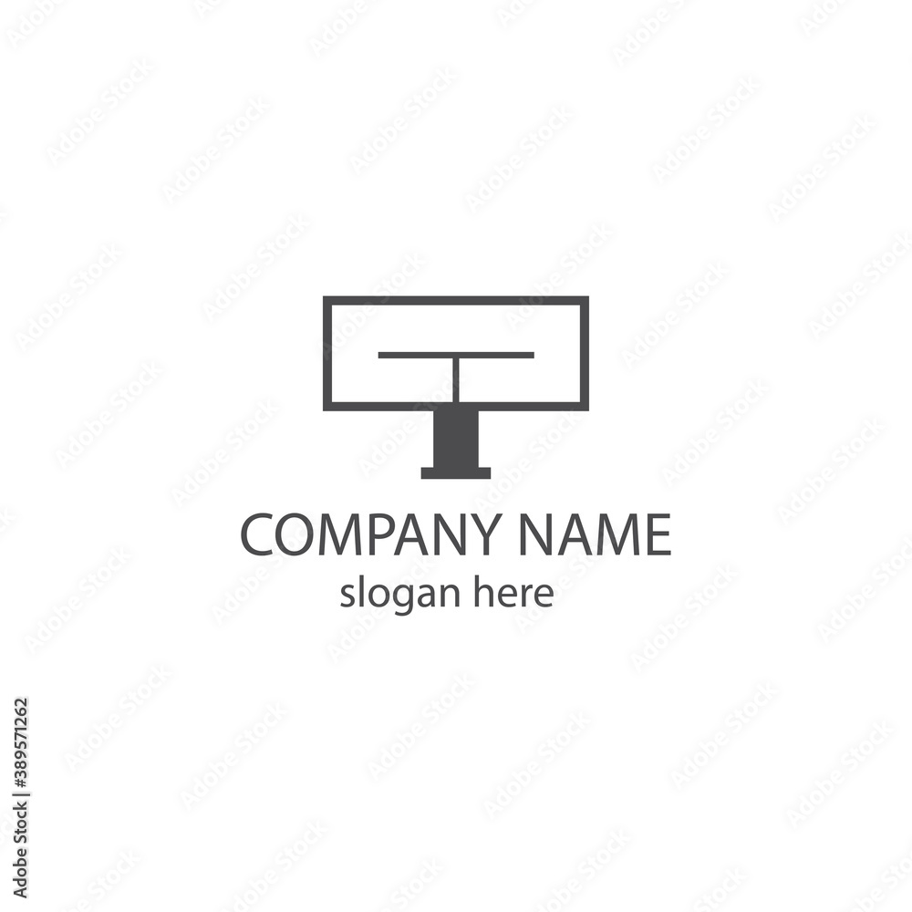 Television simple line icon initial t vector design Television simple line icon initial t vector design