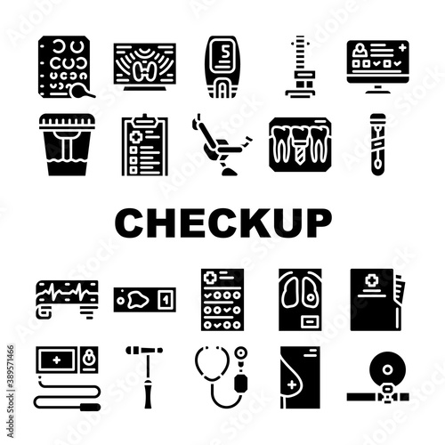 Medical Checkup Health Collection Icons Set Vector
